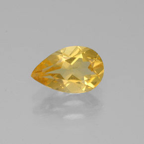 Citrino naturale giallo da 0,65 ct, taglio a pera, VVS