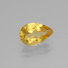 Citrino naturale giallo da 0,65 ct, taglio a pera, VVS