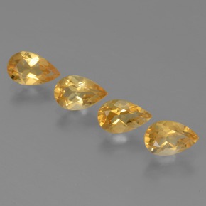 Citrino naturale dorato da 2,85 ct, taglio a pera, VVS