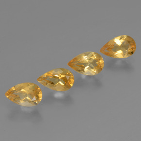 Citrino naturale dorato da 2,85 ct, taglio a pera, VVS