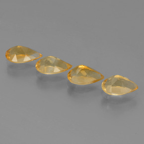 Citrino naturale dorato da 2,85 ct, taglio a pera, VVS