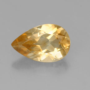 Citrino naturale giallo da 0,70 ct, taglio a pera, VVS