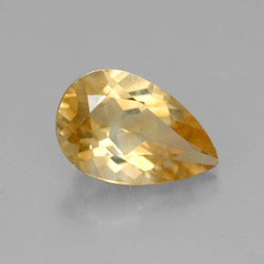 Citrino naturale giallo da 0,70 ct, taglio a pera, VVS