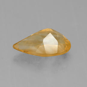 Citrino naturale giallo da 0,70 ct, taglio a pera, VVS