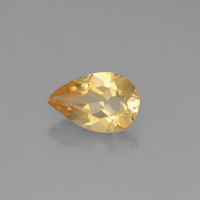 Citrino naturale giallo da 0,74 ct, taglio a pera, VVS