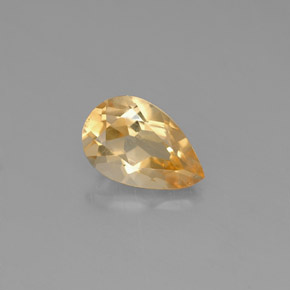 Citrino naturale giallo da 0,69 ct, taglio a pera, VVS