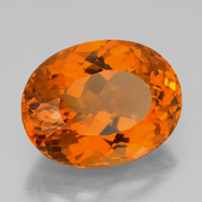Citrino naturale arancione da 8,38 ct, taglio ovale, VVS