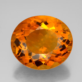 Citrino naturale arancione da 10,26 ct, taglio ovale, IF