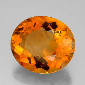 Citrino naturale arancione da 10,26 ct, taglio ovale, IF