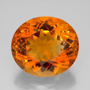 Citrino naturale arancione da 11,01 ct, taglio ovale, IF