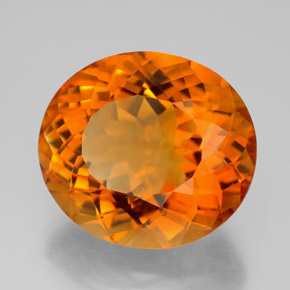 Citrino naturale arancione da 11,01 ct, taglio ovale, IF