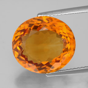 Citrino naturale arancione da 8,94 ct, taglio ovale, IF