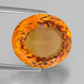 Citrino naturale arancione da 8,94 ct, taglio ovale, IF