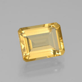Citrino naturale giallo da 2,23 ct, taglio smeraldo, VS