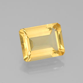 Citrino naturale giallo da 1,92 ct, taglio smeraldo, VS