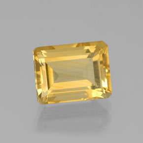 Citrino naturale giallo da 2,29 ct, taglio smeraldo, VS