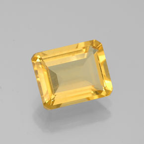 Citrino naturale giallo da 2,01 ct, taglio smeraldo, VS