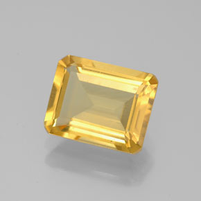 Citrino naturale giallo da 2,01 ct, taglio smeraldo, VS