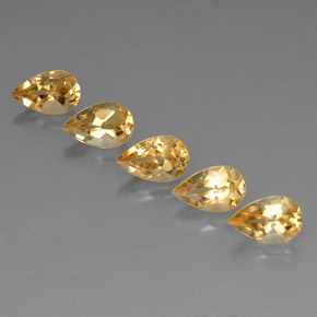 Citrino naturale giallo da 4,35 ct, taglio a pera, VVS-VS