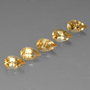 Citrino naturale giallo da 4,35 ct, taglio a pera, VVS-VS