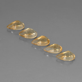Citrino naturale giallo da 4,35 ct, taglio a pera, VVS-VS