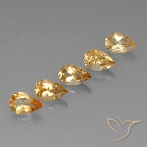 Gemme di Citrino Medium-Light Orange-Gold  naturale da 4.20 ct, Forma a pera, VVS-VS