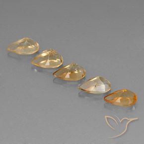 Gemme di Citrino Medium-Light Orange-Gold  naturale da 4.20 ct, Forma a pera, VVS-VS