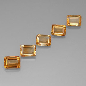 Citrino naturale dorato da 7,26 ct, taglio smeraldo, VVS-VS
