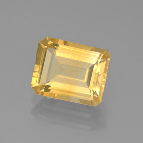 Citrino naturale giallo da 2,05 ct, taglio smeraldo, VS