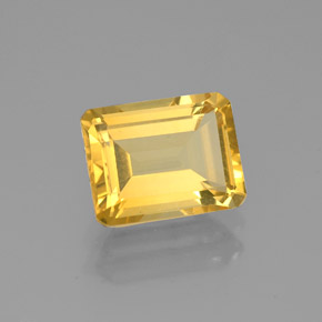 Citrino naturale giallo da 2,06 ct, taglio smeraldo, VS