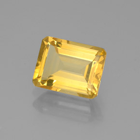 Citrino naturale giallo da 2,06 ct, taglio smeraldo, VS