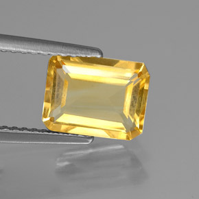 Citrino naturale giallo da 1,75 ct, taglio smeraldo, VS