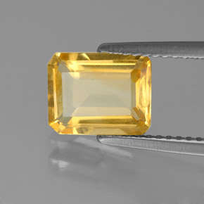 Citrino naturale giallo da 1,75 ct, taglio smeraldo, VS