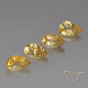 Gemme di Citrino Dorato chiaro naturale da 3.46 ct, Forma a pera, VVS-VS