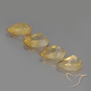 Gemme di Citrino Dorato chiaro naturale da 3.46 ct, Forma a pera, VVS-VS