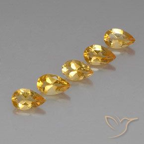 Gemme di Citrino Orange-Gold  naturale da 3.75 ct, Forma a pera, VVS-VS