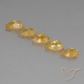 Gemme di Citrino Orange-Gold  naturale da 3.75 ct, Forma a pera, VVS-VS