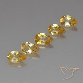 Gemme di Citrino Dorato naturale da 3.72 ct, Forma a pera, VVS-VS