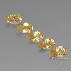 Gemme di Citrino Orange-Gold  naturale da 3.81 ct, Forma a pera, VVS-VS