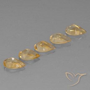 Gemme di Citrino Orange-Gold  naturale da 3.81 ct, Forma a pera, VVS-VS