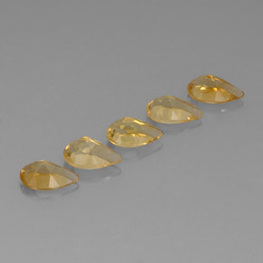 Citrino naturale dorato da 3,77 ct, taglio a pera, VVS-VS