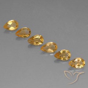 Gemme di Citrino Medium-Light Orange-Gold  naturale da 4.06 ct, Forma a pera, VVS-VS