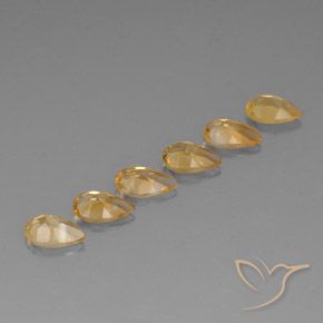 Gemme di Citrino Medium-Light Orange-Gold  naturale da 4.06 ct, Forma a pera, VVS-VS