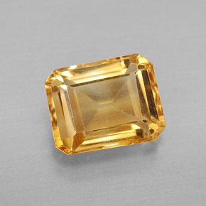 Citrino naturale giallo da 2,40 ct, taglio smeraldo, VS