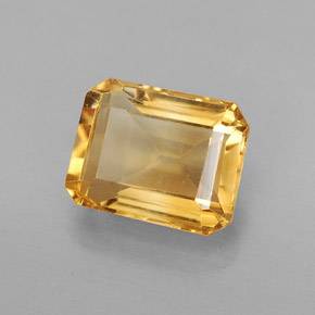 Citrino naturale giallo da 2,40 ct, taglio smeraldo, VS