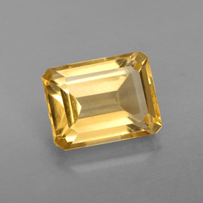Citrino naturale giallo da 2,32 ct, taglio smeraldo, VS