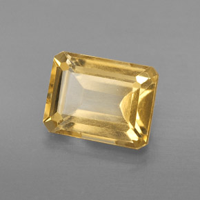Citrino naturale giallo da 2,32 ct, taglio smeraldo, VS