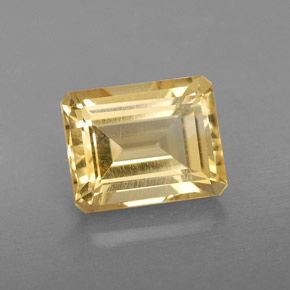 Citrino naturale giallo da 2,47 ct, taglio smeraldo, VS