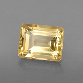Citrino naturale giallo da 2,47 ct, taglio smeraldo, VS