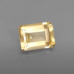 Citrino naturale giallo da 1,41 ct, taglio smeraldo, VS